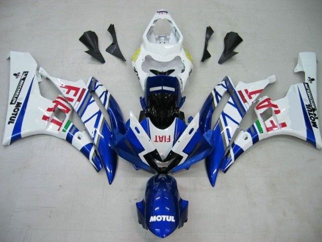 Affordable 2006-2007 Blue White Motul Red Fiat Yamaha YZF R6 Motorcycle Fairings Kits