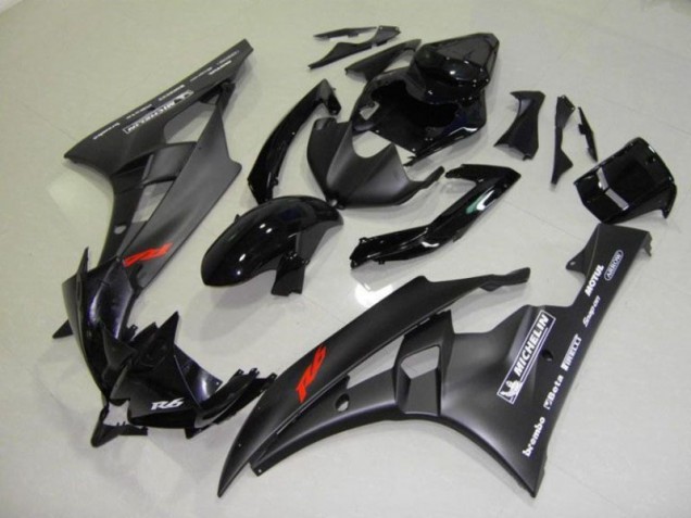 Affordable 2006-2007 Black Yamaha YZF R6 Bike Fairings Affordable 2006-2007 Black Yamaha YZF R6 Bike Fairings