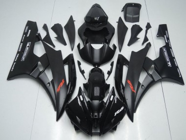 Affordable 2006-2007 Matte Black and Glossy Black Yamaha YZF R6 Motorbike Fairing Kits