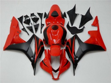 Affordable 2007-2008 Black Red Honda CBR600RR Motorcycle Fairing Kit