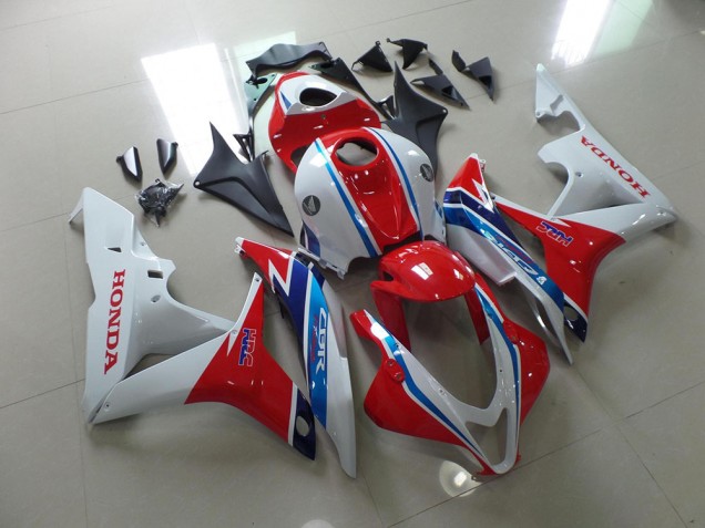 Affordable 2007-2008 White Red Blue HRC Honda CBR600RR Bike Fairing Kit Affordable 2007-2008 White Red Blue HRC Honda CBR600RR Bike Fairing Kit