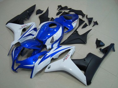 Affordable 2007-2008 Blue White Matte Black Honda CBR600RR Motorcycle Replacement Fairings
