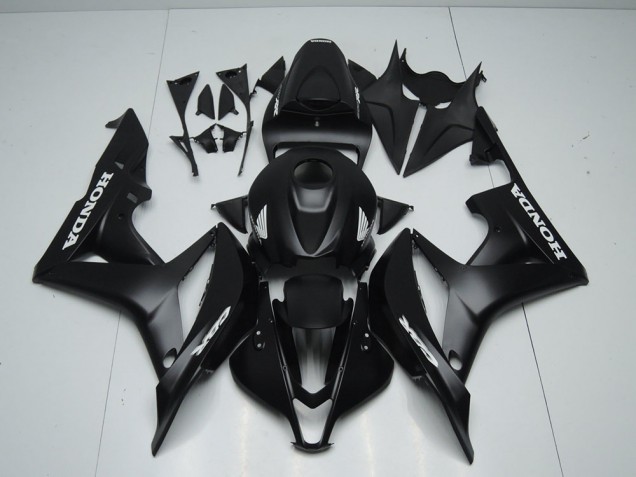 Affordable 2007-2008 Matte Black with White Sticker Honda CBR600RR Motorcycle Fairings Kit Affordable 2007-2008 Matte Black with White Sticker Honda CBR600RR Motorcycle Fairings Kit