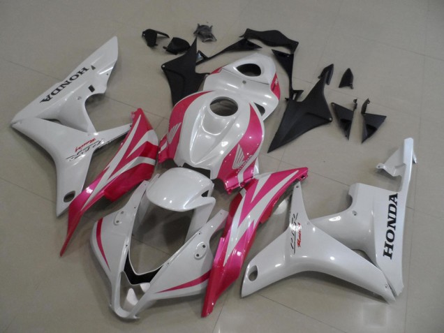 Affordable 2007-2008 Pearl White with Pink Honda CBR600RR Motorbike Fairing Affordable 2007-2008 Pearl White with Pink Honda CBR600RR Motorbike Fairing