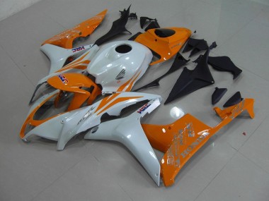 Affordable 2007-2008 Pearl White Orange Honda CBR600RR Motorcylce Fairings