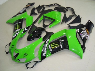 Affordable 2007-2008 Monster Green Kawasaki ZX6R Motorcycle Replacement Fairings