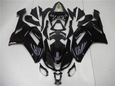 Affordable 2007-2008 Glossy Black Kawasaki ZX6R Motorcycle Bodywork