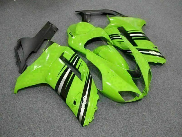Affordable 2007-2008 Green Black Kawasaki ZX6R Motorcycle Fairings Kit Affordable 2007-2008 Green Black Kawasaki ZX6R Motorcycle Fairings Kit
