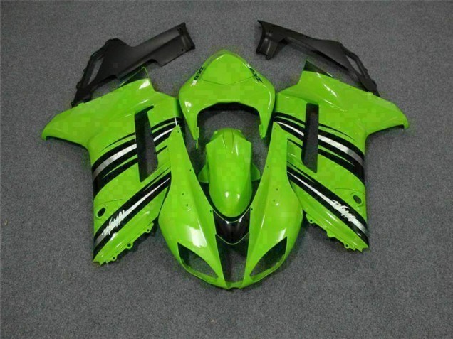 Affordable 2007-2008 Green Black Kawasaki ZX6R Motorcycle Fairings Kit Affordable 2007-2008 Green Black Kawasaki ZX6R Motorcycle Fairings Kit