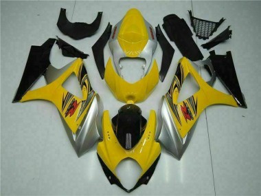 Affordable 2007-2008 Yellow Suzuki GSXR 1000 K7 Bike Fairing Kit