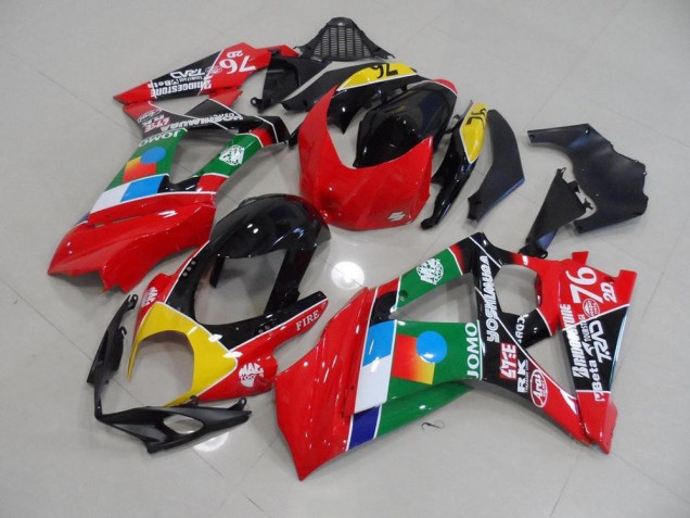 Affordable 2007-2008 Red and Green Suzuki GSXR 1000 K7 Motorcycle Fairings Kits Affordable 2007-2008 Red and Green Suzuki GSXR 1000 K7 Motorcycle Fairings Kits