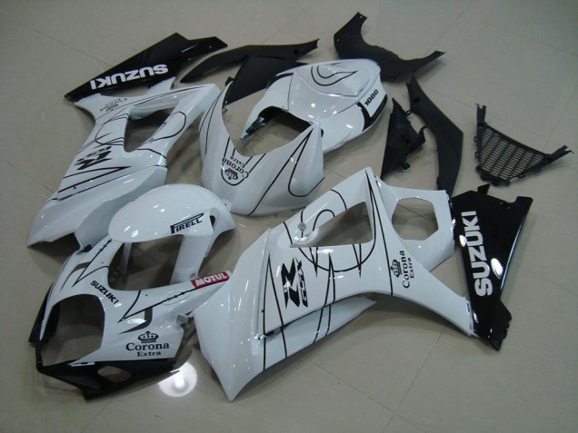 Affordable 2007-2008 White Corona Suzuki GSXR 1000 K7 Replacement Fairings Affordable 2007-2008 White Corona Suzuki GSXR 1000 K7 Replacement Fairings