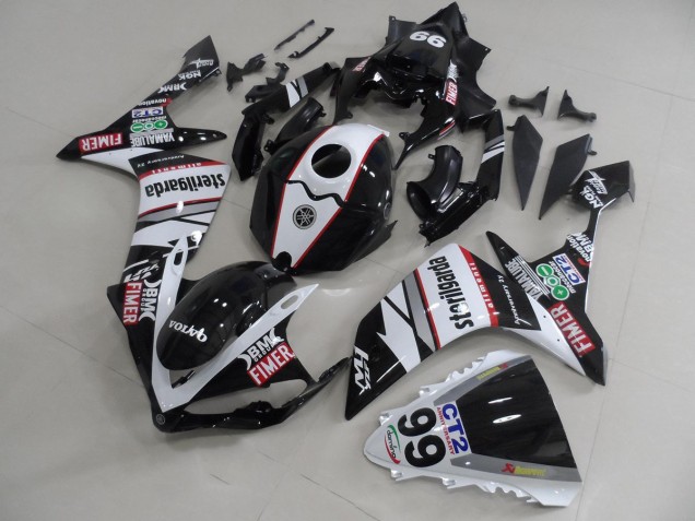 Affordable 2007-2008 Black White Stickers Packs Yamaha YZF R1 Motorcycle Fairings Kit Affordable 2007-2008 Black White Stickers Packs Yamaha YZF R1 Motorcycle Fairings Kit