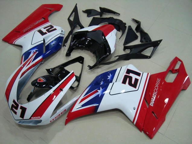 Affordable 2007-2014 Black White Red 21 Ducati 848 1098 1198 Motor Fairings Affordable 2007-2014 Black White Red 21 Ducati 848 1098 1198 Motor Fairings