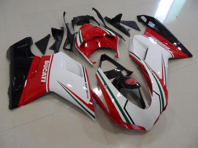 Affordable 2007-2014 Red White Ducati 848 1098 1198 Motorcycle Fairings Kit Affordable 2007-2014 Red White Ducati 848 1098 1198 Motorcycle Fairings Kit