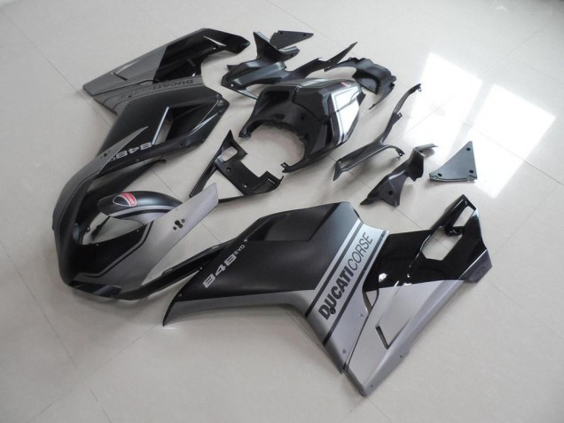 Affordable 2007-2014 Matte Black Sliver OEM Style Ducati 848 1098 1198 Motorbike Fairings Affordable 2007-2014 Matte Black Sliver OEM Style Ducati 848 1098 1198 Motorbike Fairings