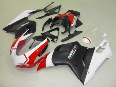 Affordable 2007-2014 Matte Black White Red Ducati 848 1098 1198 Motorcycle Fairing Kit