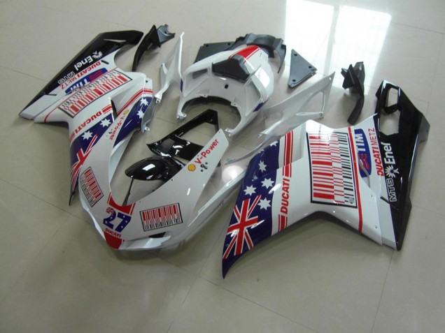 Affordable 2007-2014 White Blue Red Ducati 848 1098 1198 Bike Fairings Affordable 2007-2014 White Blue Red Ducati 848 1098 1198 Bike Fairings