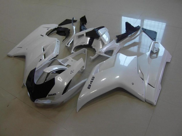 Affordable 2007-2014 Pearl White Black Stripe Ducati 848 1098 1198 Motorcycle Replacement Fairings Affordable 2007-2014 Pearl White Black Stripe Ducati 848 1098 1198 Motorcycle Replacement Fairings