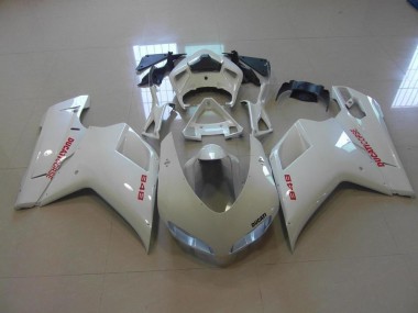 Affordable 2007-2014 Pearl White Red Decals Ducati 848 1098 1198 Motor Fairings