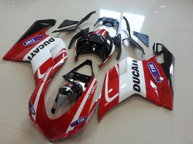 Affordable 2007-2014 Red White Ducati 848 1098 1198 Motorcycle Fairing Kit Affordable 2007-2014 Red White Ducati 848 1098 1198 Motorcycle Fairing Kit