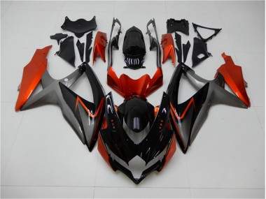 Affordable 2008-2010 Black Orange Grey Suzuki GSXR 600/750 Motorbike Fairing Kits