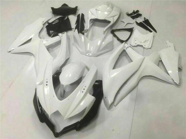 Affordable 2008-2010 White Suzuki GSXR 600/750 Motorcylce Fairings