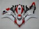 Affordable 2008-2011 White Red Honda CBR1000RR Motorcylce Fairings
