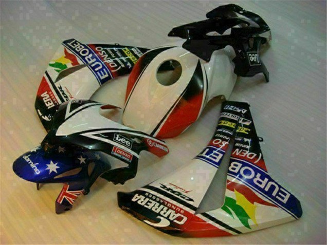 Affordable 2008-2011 White Blue Honda CBR1000RR Motorcycle Fairing