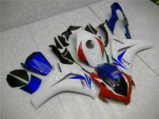 Affordable 2008-2011 White Blue Honda CBR1000RR Motorcycle Fairing Kits