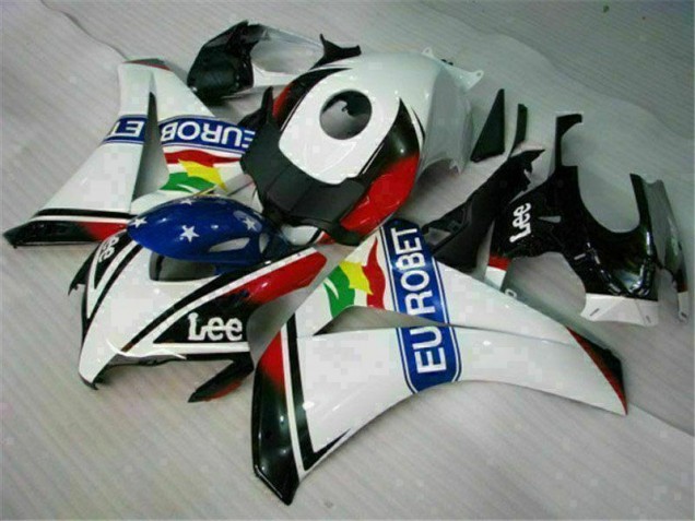 Affordable 2008-2011 White Blue Red Eurobet Lee Honda CBR1000RR Motorcycle Fairing Kit