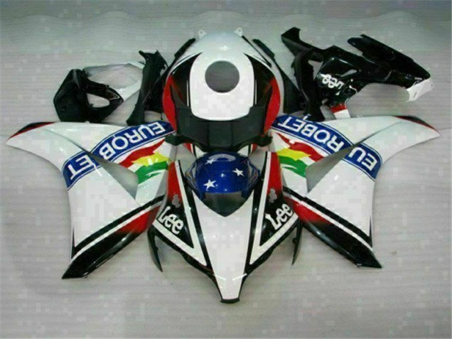 Affordable 2008-2011 White Blue Red Eurobet Lee Honda CBR1000RR Motorcycle Fairing Kit