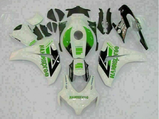 Affordable 2008-2011 Green White Honda CBR1000RR Motorcycle Fairings Kit