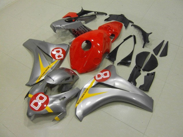 Affordable 2008-2011 Silver Red 8 Honda CBR1000RR Motorbike Fairings