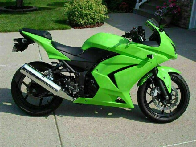 Affordable 2008-2012 Green Kawasaki EX250 Motorcycle Fairings Kits