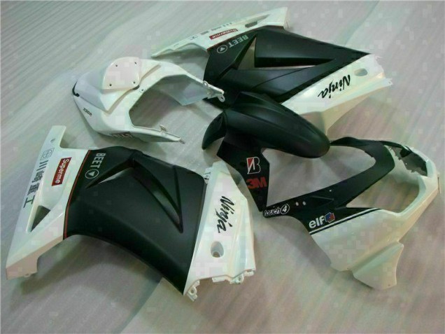 Affordable 2008-2012 White Black Ninja 3M Kawasaki EX250 Motorcycle Fairings