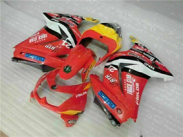 Affordable 2008-2012 Red Yellow Kawasaki EX250 Motorcycle Fairing Kit