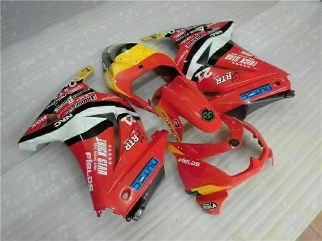 Affordable 2008-2012 Red Yellow Kawasaki EX250 Motorcycle Fairing Kit