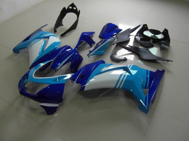 Affordable 2008-2012 Light and Dark Blue Kawasaki ZX250R Bike Fairing Kit