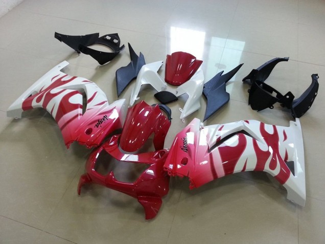 Affordable 2008-2012 Pink Red Flame Kawasaki ZX250R Motorcycle Replacement Fairings Affordable 2008-2012 Pink Red Flame Kawasaki ZX250R Motorcycle Replacement Fairings