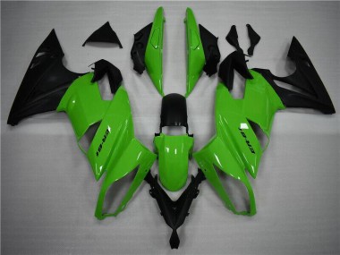 Affordable 2009-2011 Green Black Kawasaki EX650R Motorcycle Fairing Kits & Plastic Bodywork MF2011