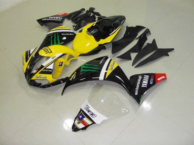 Affordable 2009-2011 Yellow Monster Yamaha YZF R1 Motorcycle Fairing Kits Affordable 2009-2011 Yellow Monster Yamaha YZF R1 Motorcycle Fairing Kits