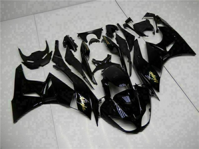 Affordable 2009-2012 Black Gold Ninja Kawasaki ZX6R Motorcycle Replacement Fairings Affordable 2009-2012 Black Gold Ninja Kawasaki ZX6R Motorcycle Replacement Fairings