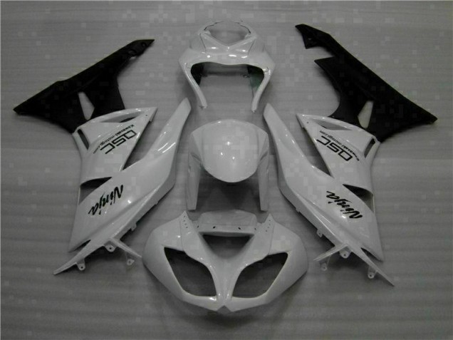 Affordable 2009-2012 White Black Ninja Kawasaki ZX6R Motorbike Fairings