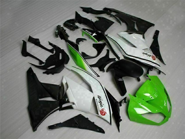 Affordable 2009-2012 Green Black White 25 Kawasaki ZX6R Bike Fairings Affordable 2009-2012 Green Black White 25 Kawasaki ZX6R Bike Fairings