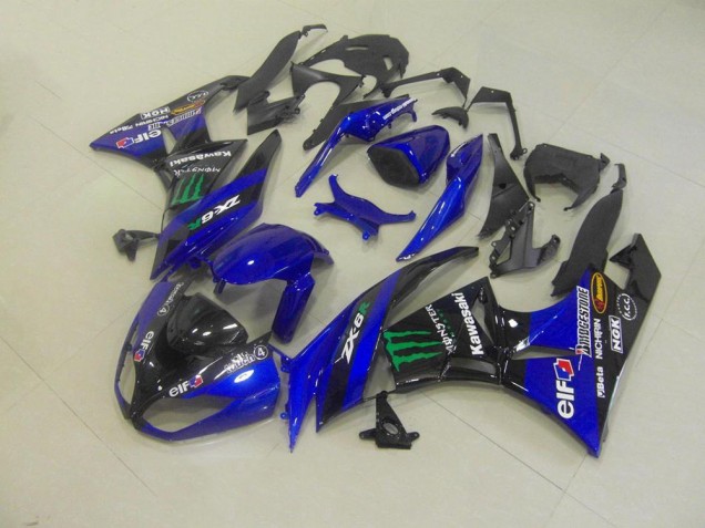 Affordable 2009-2012 Blue Monster Kawasaki ZX6R Bike Fairing Kit Affordable 2009-2012 Blue Monster Kawasaki ZX6R Bike Fairing Kit