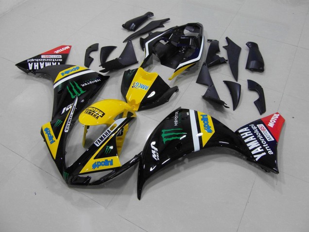 Affordable 2012-2014 Yellow Black Monster Yamaha YZF R1 Motor Fairings Affordable 2012-2014 Yellow Black Monster Yamaha YZF R1 Motor Fairings