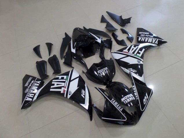 Affordable 2012-2014 Black White Fiat Yamaha YZF R1 Motorcycle Fairings Affordable 2012-2014 Black White Fiat Yamaha YZF R1 Motorcycle Fairings