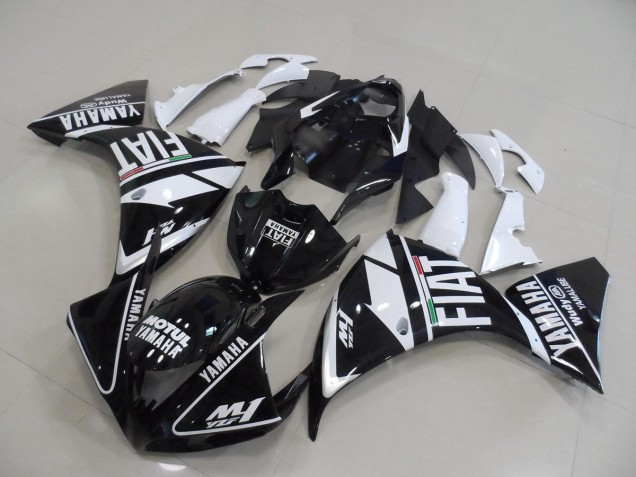Affordable 2012-2014 Black White Fiat Yamaha YZF R1 Motorbike Fairings Affordable 2012-2014 Black White Fiat Yamaha YZF R1 Motorbike Fairings