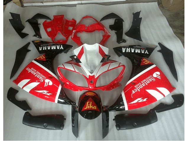 Affordable 2012-2014 Red White and Black Graphic Yamaha YZF R1 Motorbike Fairing